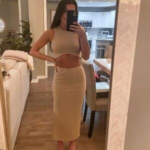 Two Piece Set - Ellie Set Princess Polly Beige Size 4